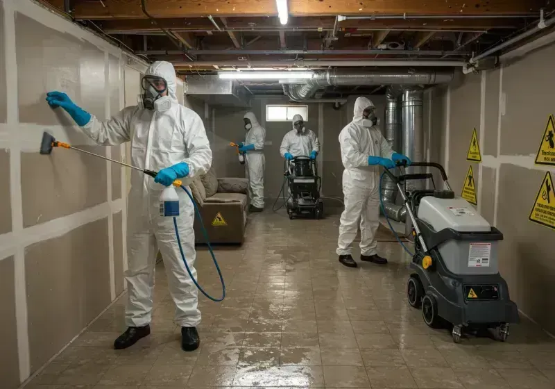 Basement Moisture Removal and Structural Drying process in Oneida, TN